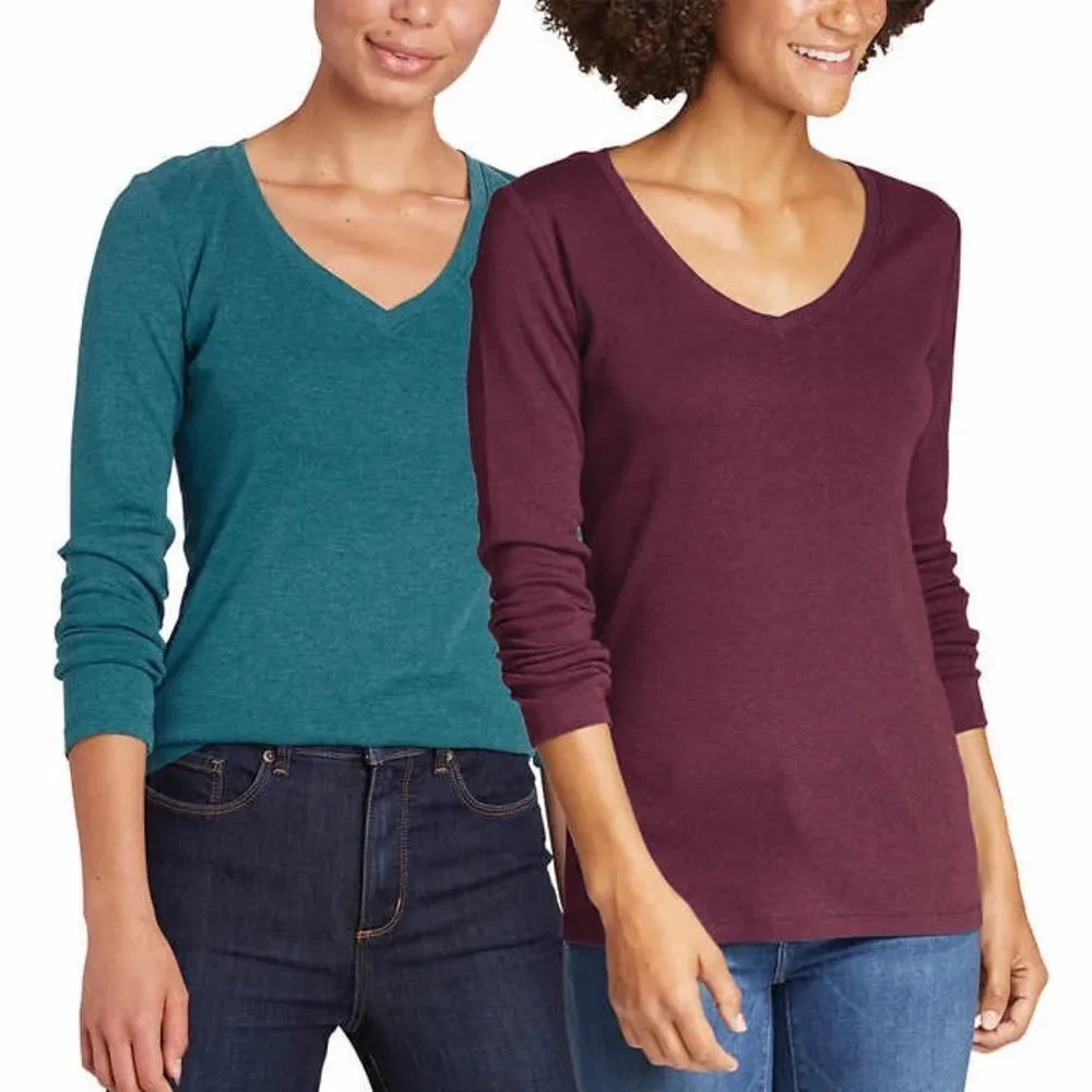 Long sleeve Eddie Bauer Ladies Long Sleeve Tee, 2-pack